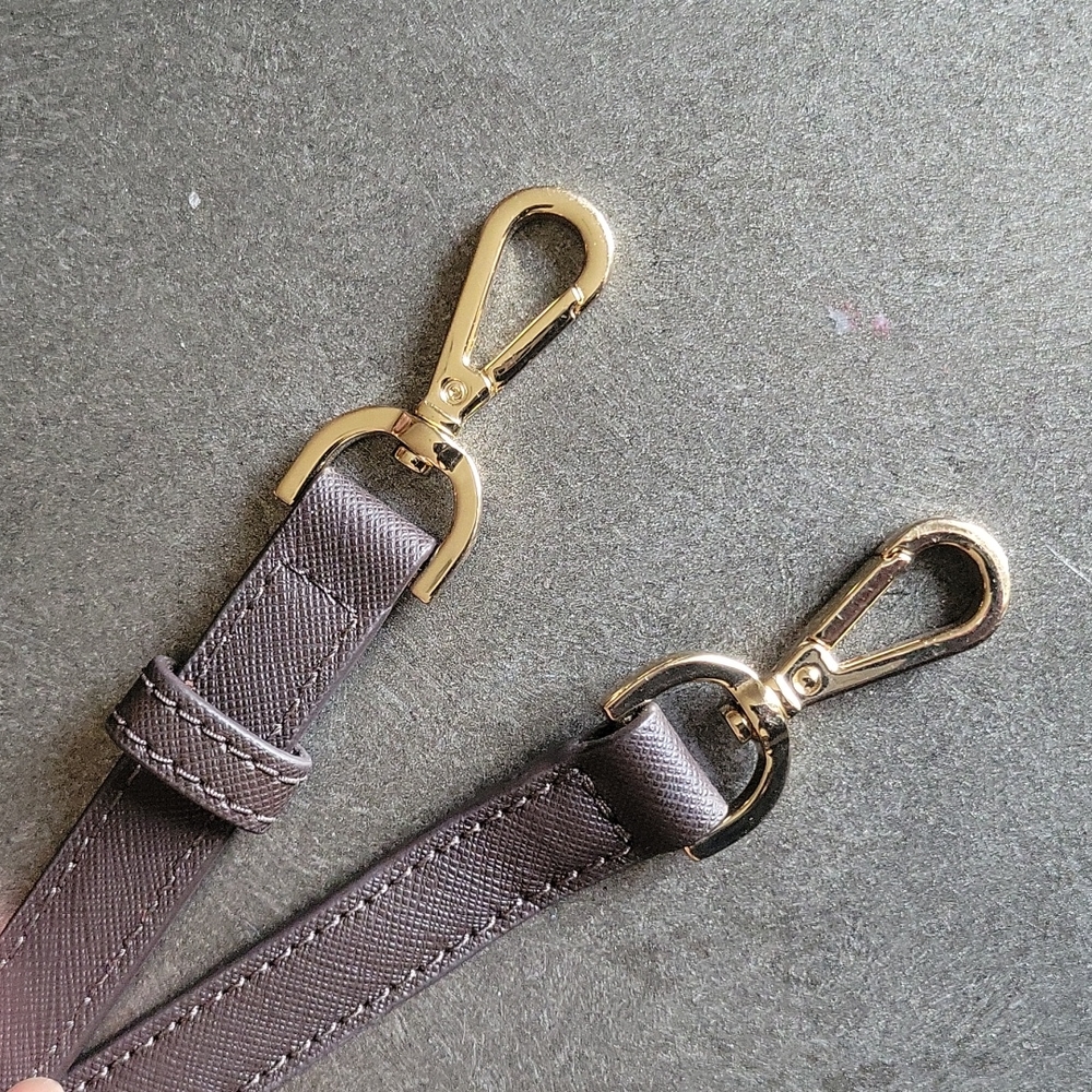 MICHAEL KORS HANDBAG REPLACEMENT STRAP BROWN SAFFIANO LEATHER GOLD HARDWARE - Picture 2 of 6